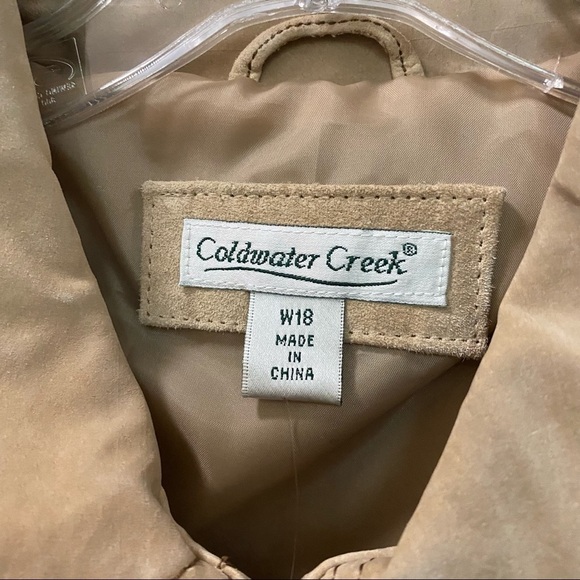 Coldwater Creek Plus Size Beige Western Suede Sweater Jacket Size 18 - Picture 4 of 7